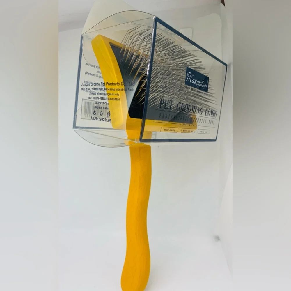 Brush for Dog, Slicker for Grooming, Groomgrip Coating, Yellow , Large NEW!!!